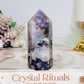 High Grade Chunky Blue Flower Agate Tower 8.5cm