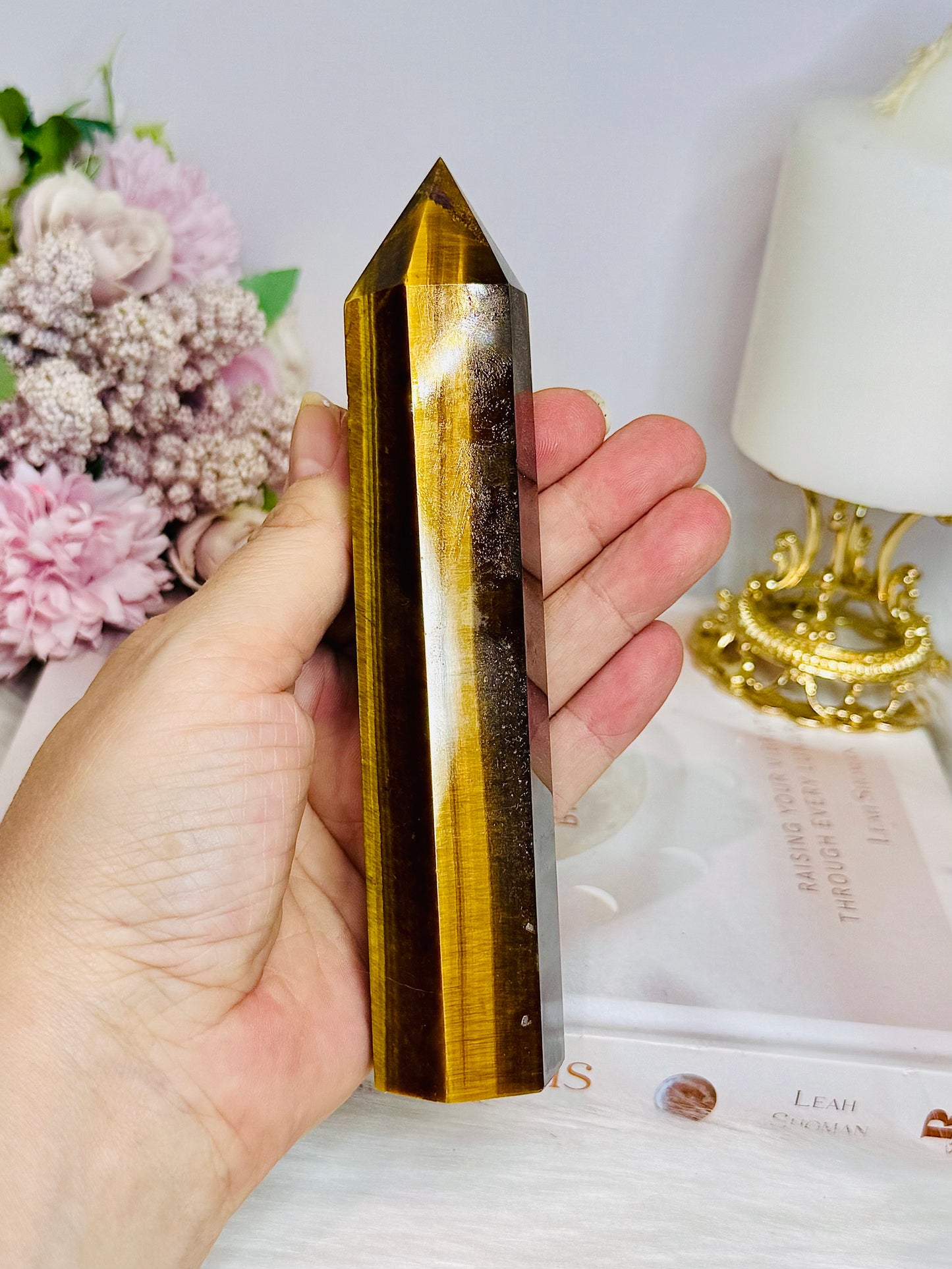 Large Tigers Eye Tower 15.5cm