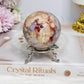 High Grade Pink Amethyst Sugar Druzy Sphere on Stand 281g