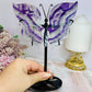 Large Rainbow Fluorite Butterfly Wings On Stand 19cm