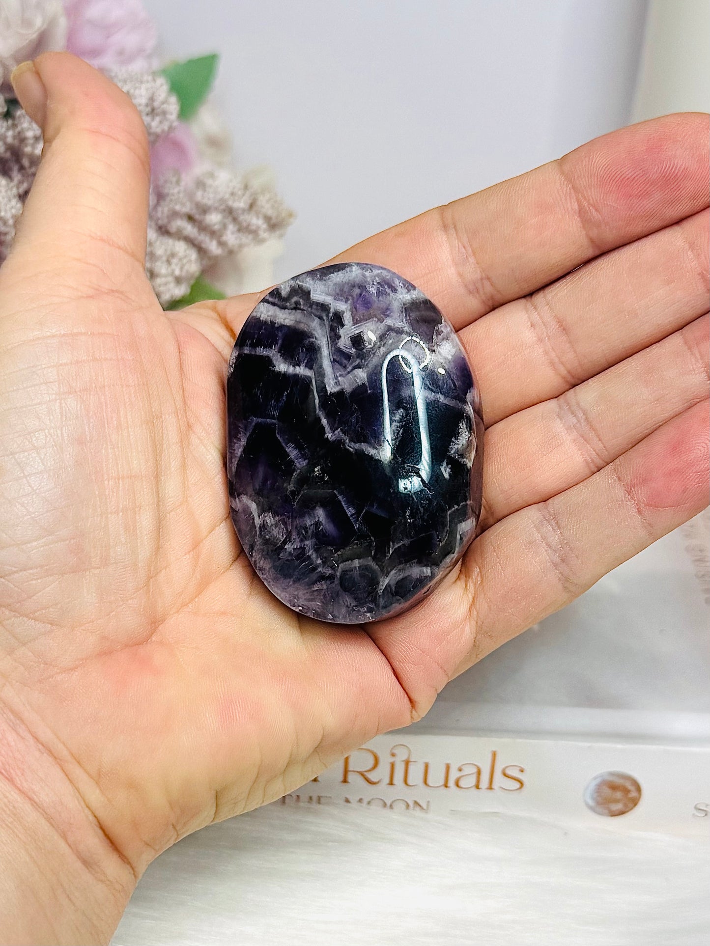 Chevron Amethyst Palm Stone