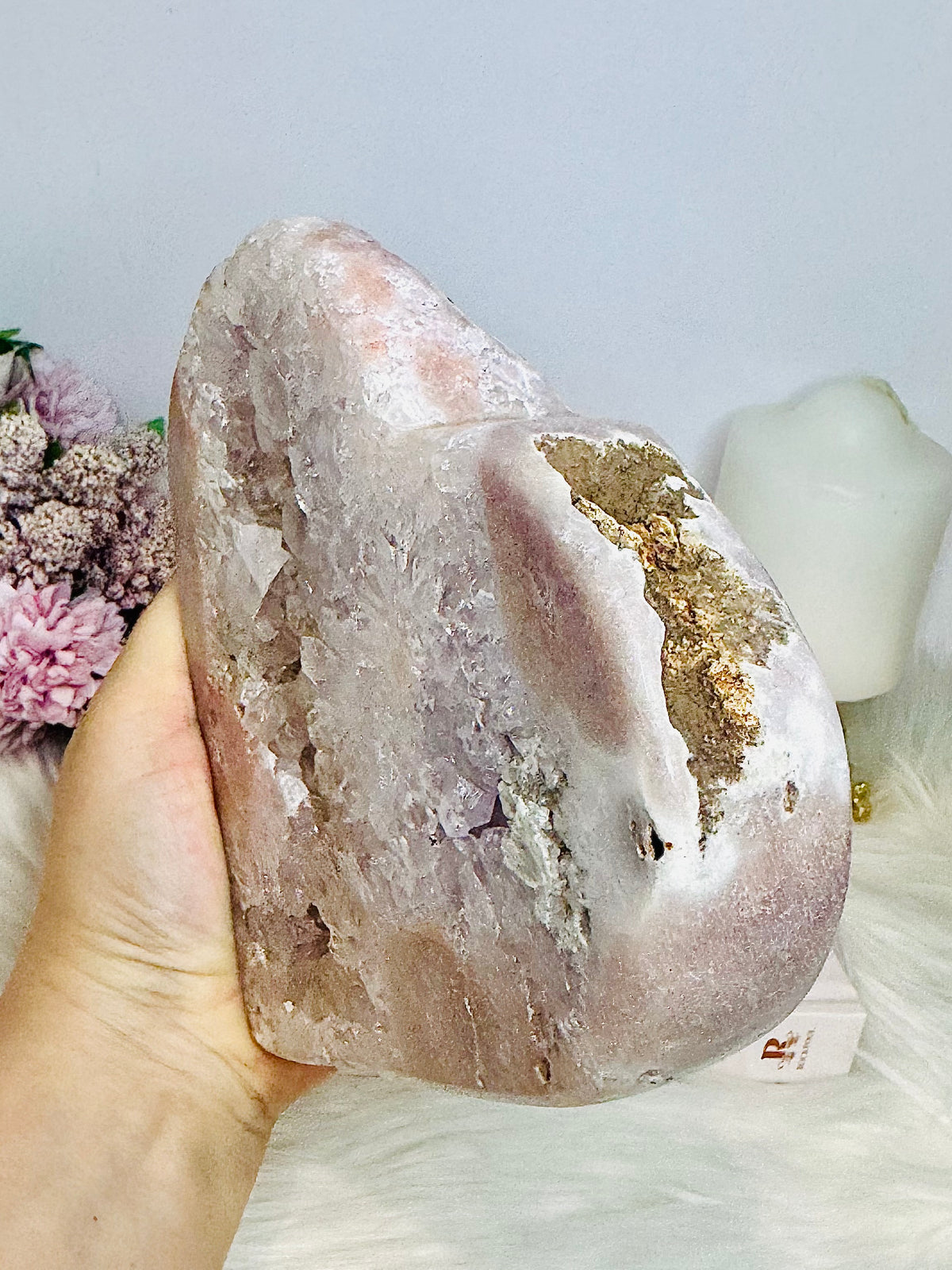 Huge High Grade Pink Amethyst Druzy Heart 16cm 1.57KG