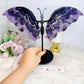 Large Chevron Amethyst Butterfly Wings On Stand 22cm x 28cm