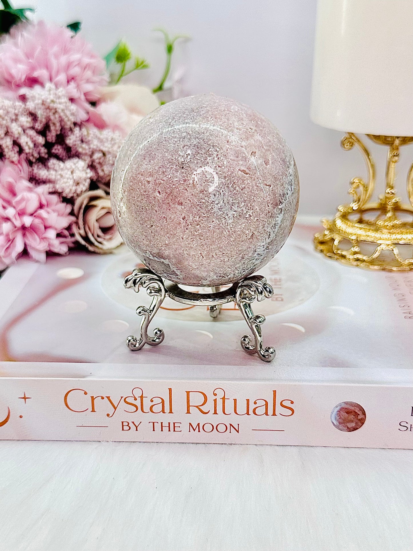 Simple Elegance ~ Pink Amethyst Druzy Sphere On Stand From Brazil 296grams