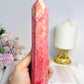 Rare Large Thulite Tower with Epidote Inclusions 20cm