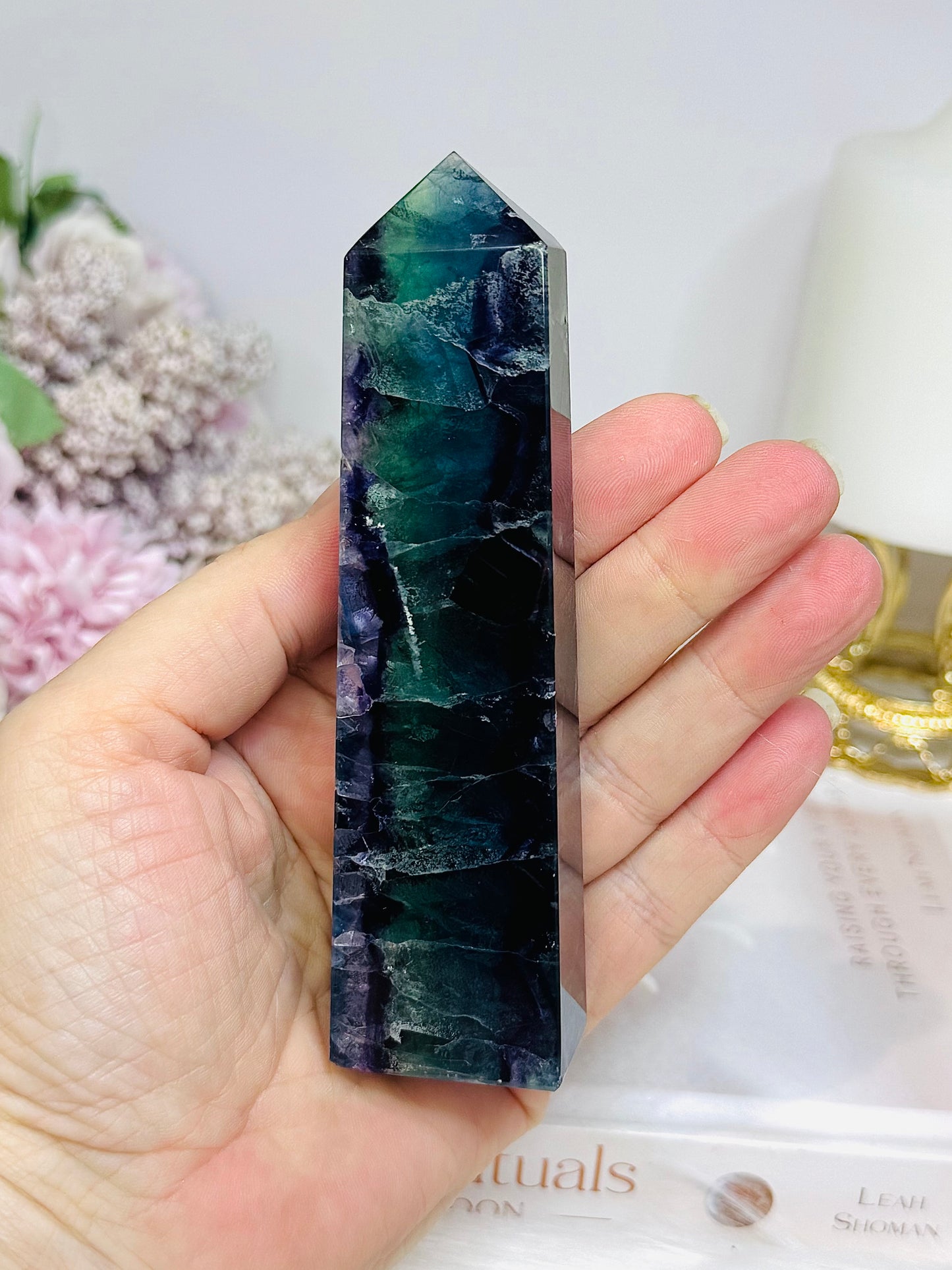 High Grade Fluorite Tower 12cm 195g