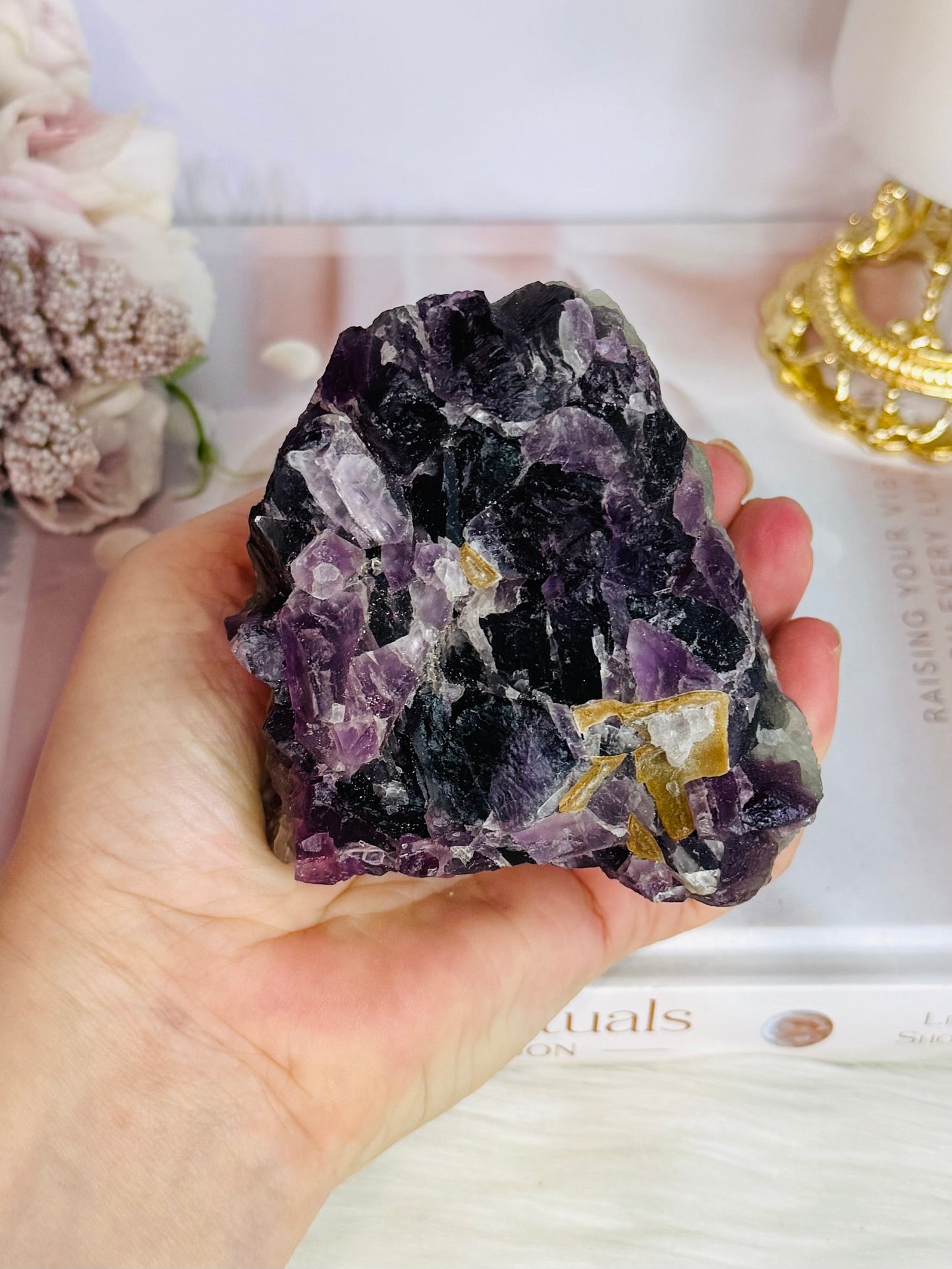 Stunning Natural Large 569gram Rough Rainbow Fluorite Specimen From Argentina