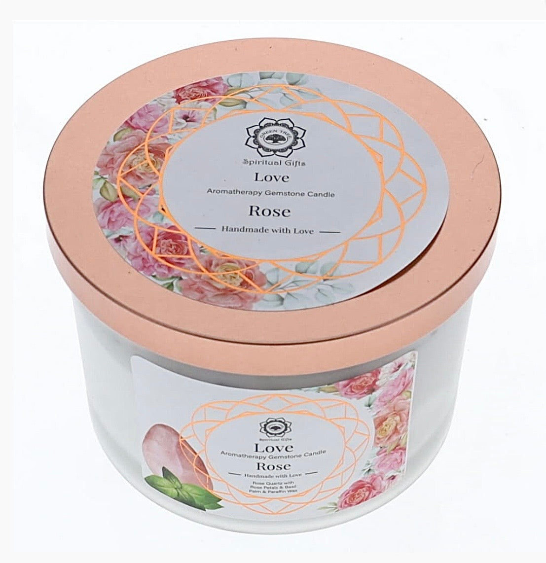 Rose Scented ‘Love’ Crystal Infused Candle 256g
