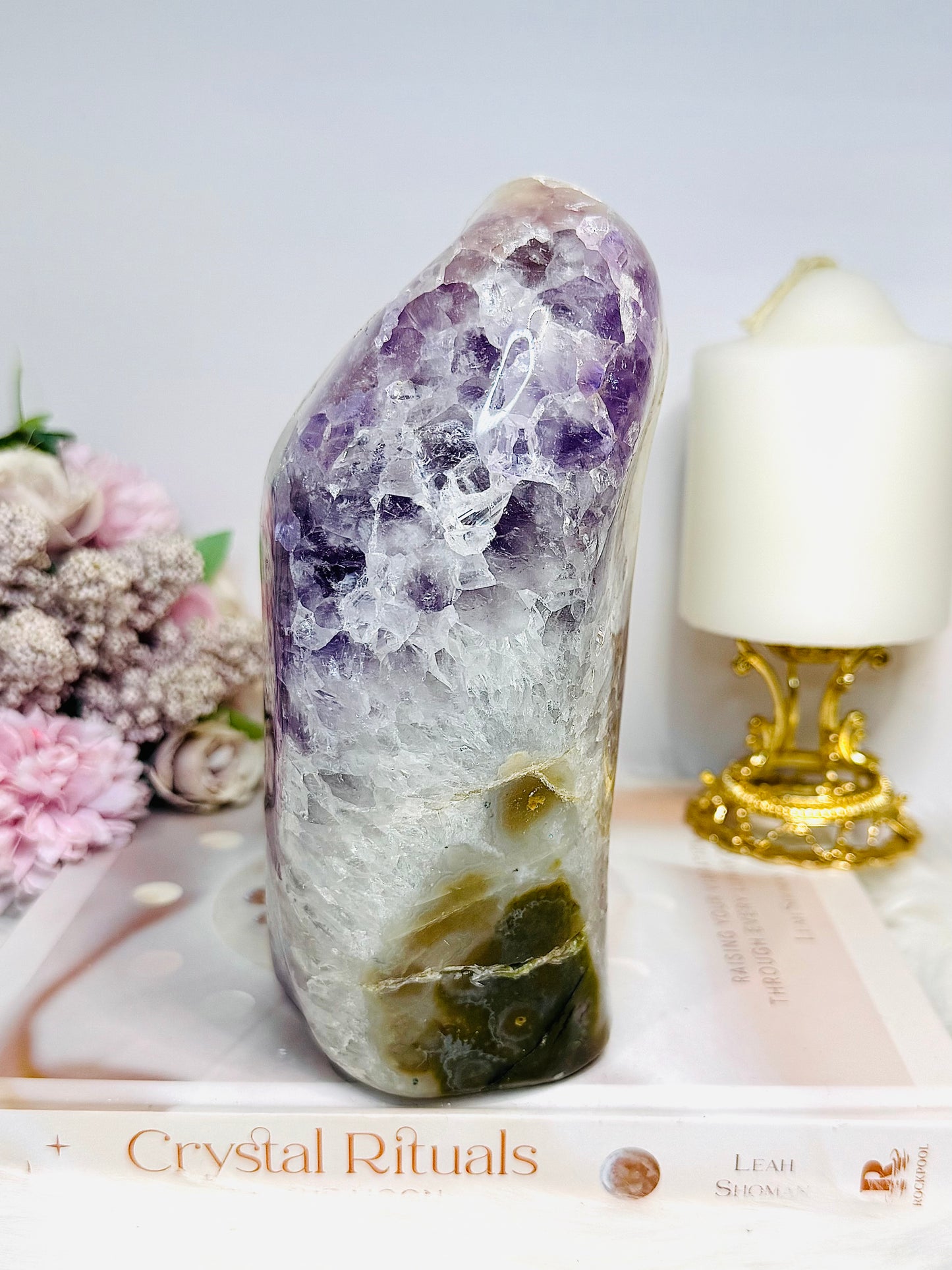 High Grade Pink Amethyst X Amethyst Sugar Druzy Freeform 17cm 1.9KG
