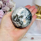 Moss Agate Sphere on Stand 368g