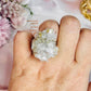 Clear Quartz Cluster Adjustable Ring In Gift Bag From Brazil