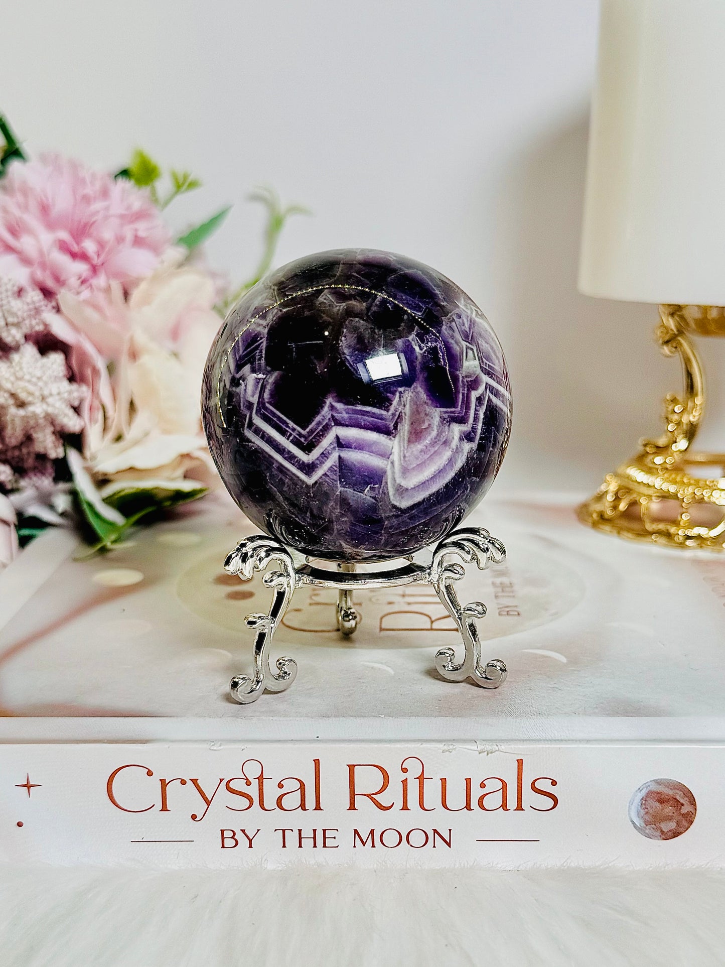 Beautiful Dream | Chevron Amethyst Sphere on Stand 263grams