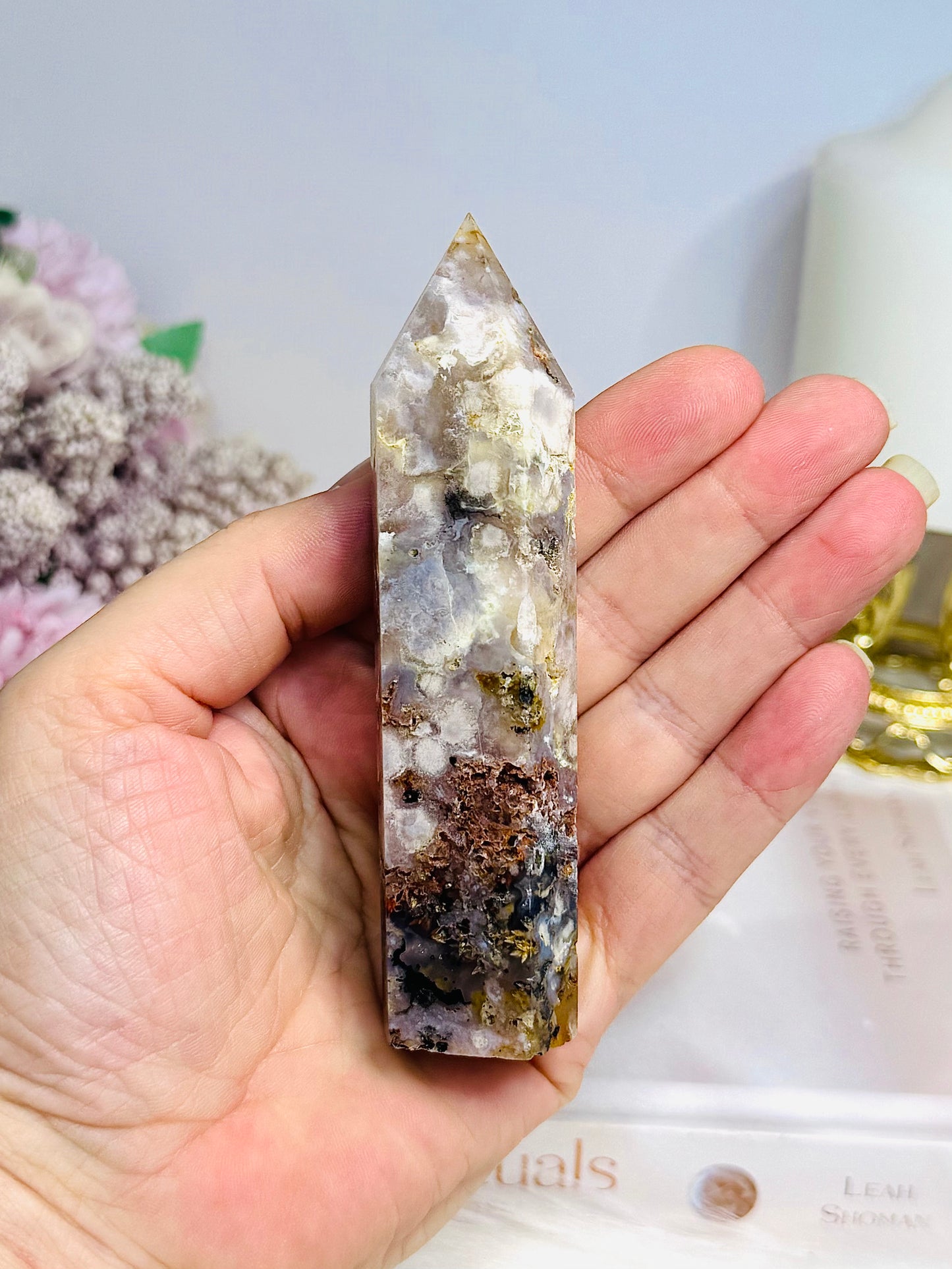 Druzy Flower Agate Tower 11cm