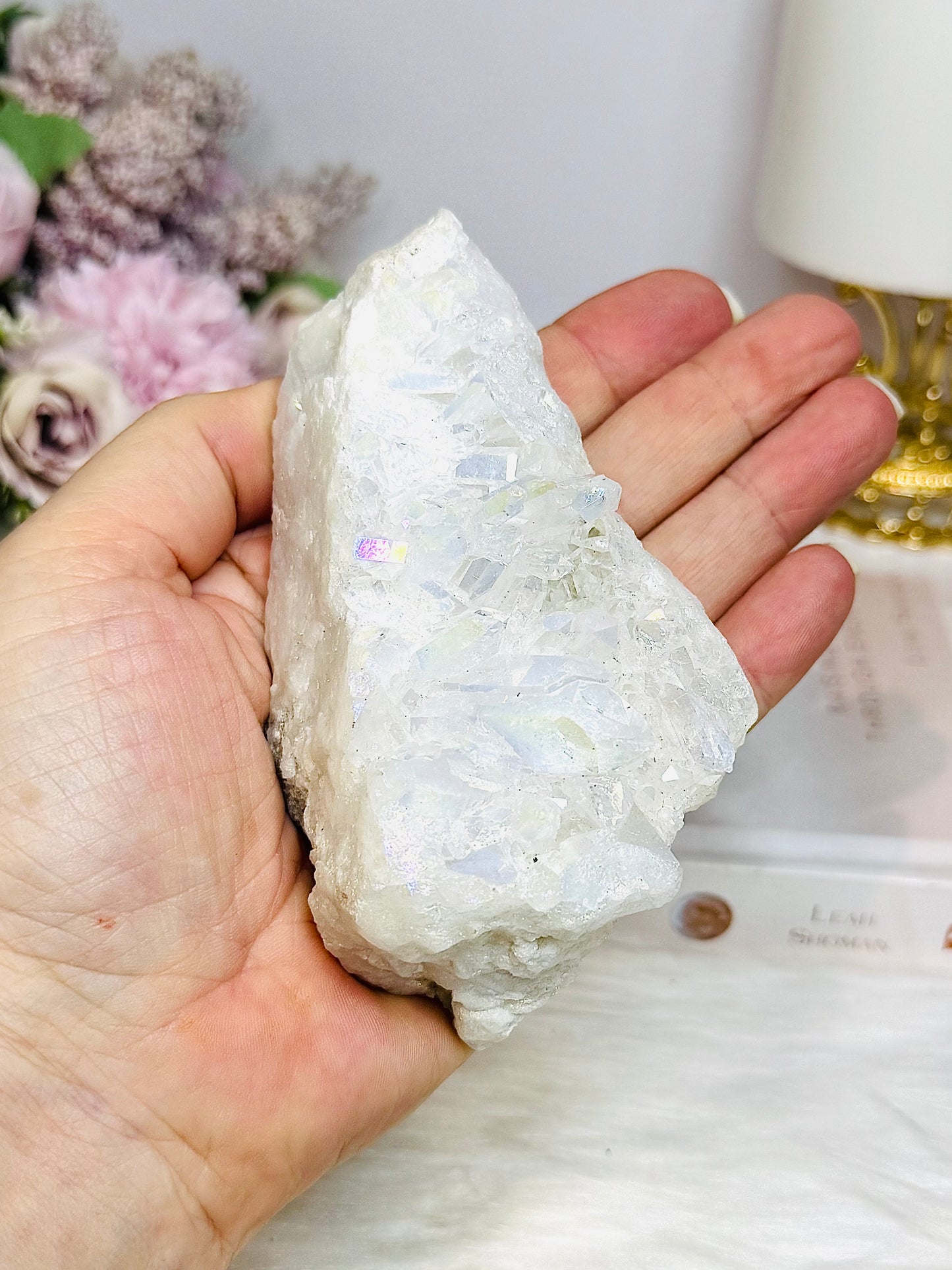Large Angel Aura Clear Quartz Cluster 10.5cm 298g