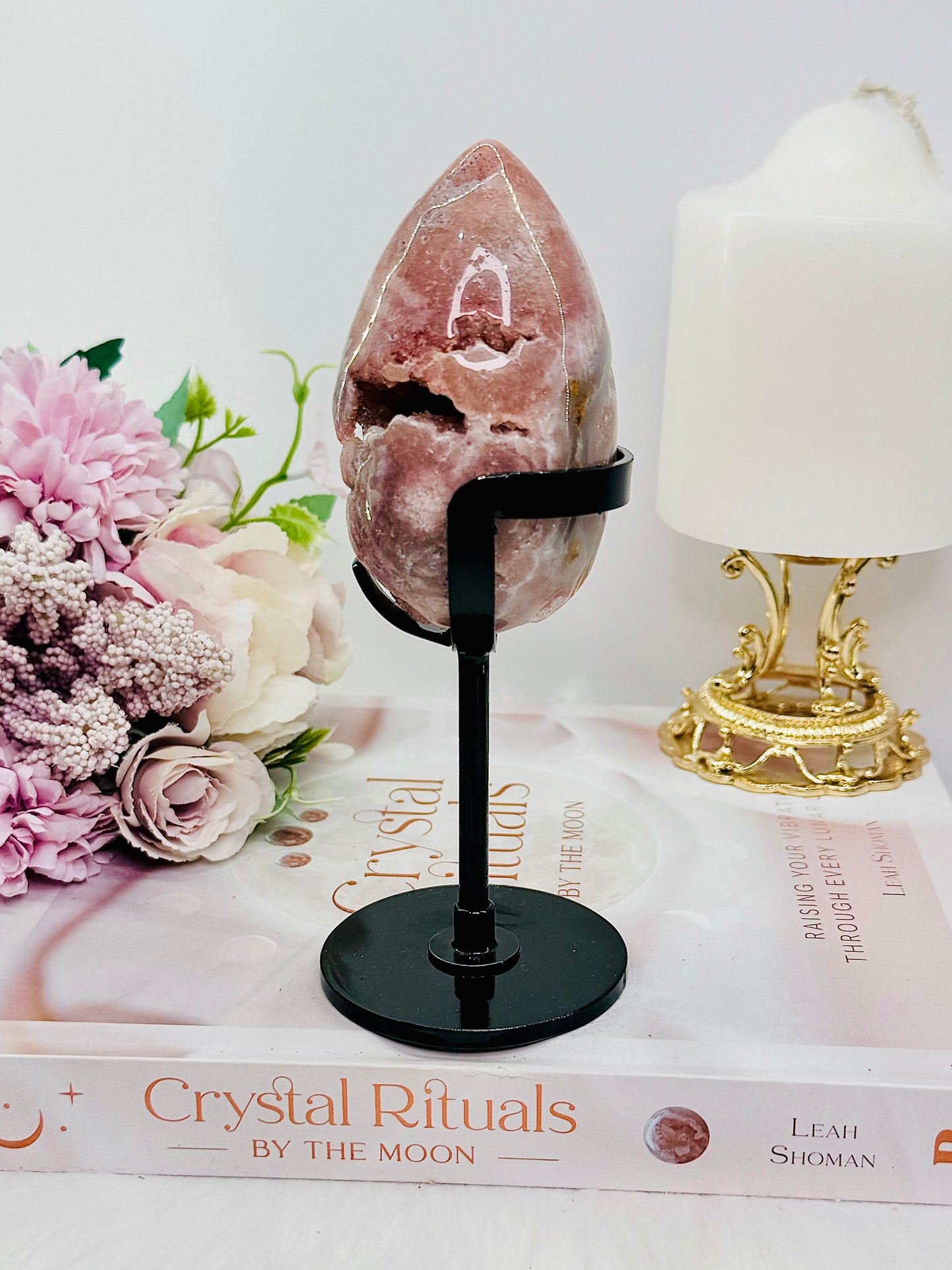 ⚜️ SALE ⚜️ Druzy Pink Amethyst Egg on Stand 16cm