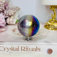 Aura Titanium Amethyst Sphere on Stand 144g