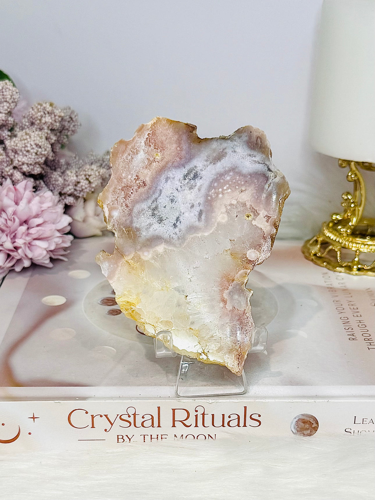 Pink Amethyst Slab 10.5cm On Stand