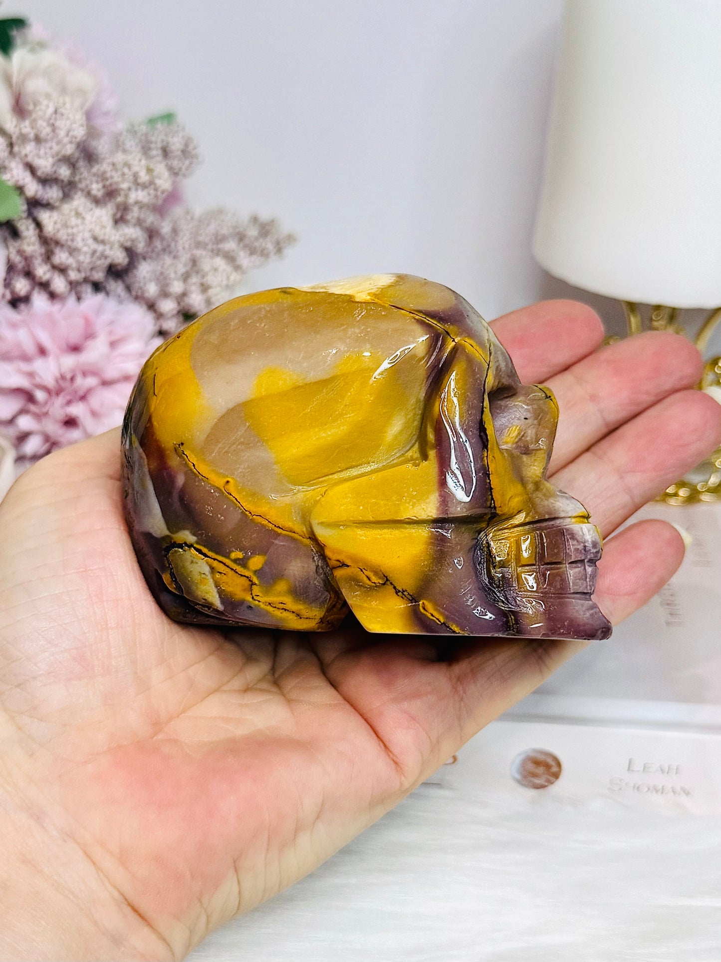 Mookaite Jasper Carved Skull 8.5cm 431g