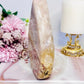 Large Pink Amethyst Druzy Carved Flame | Freeform From Brazil 564grams 15cm