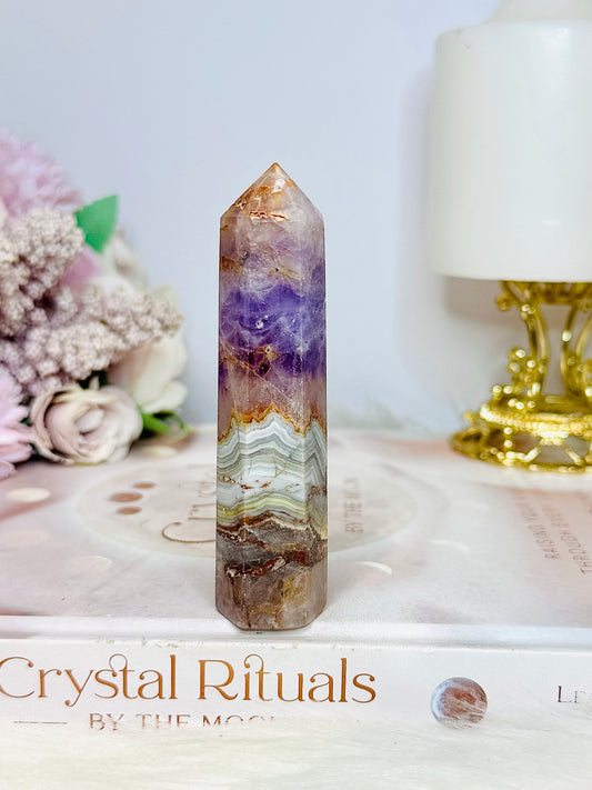 Agate X Amethyst Tower 10cm