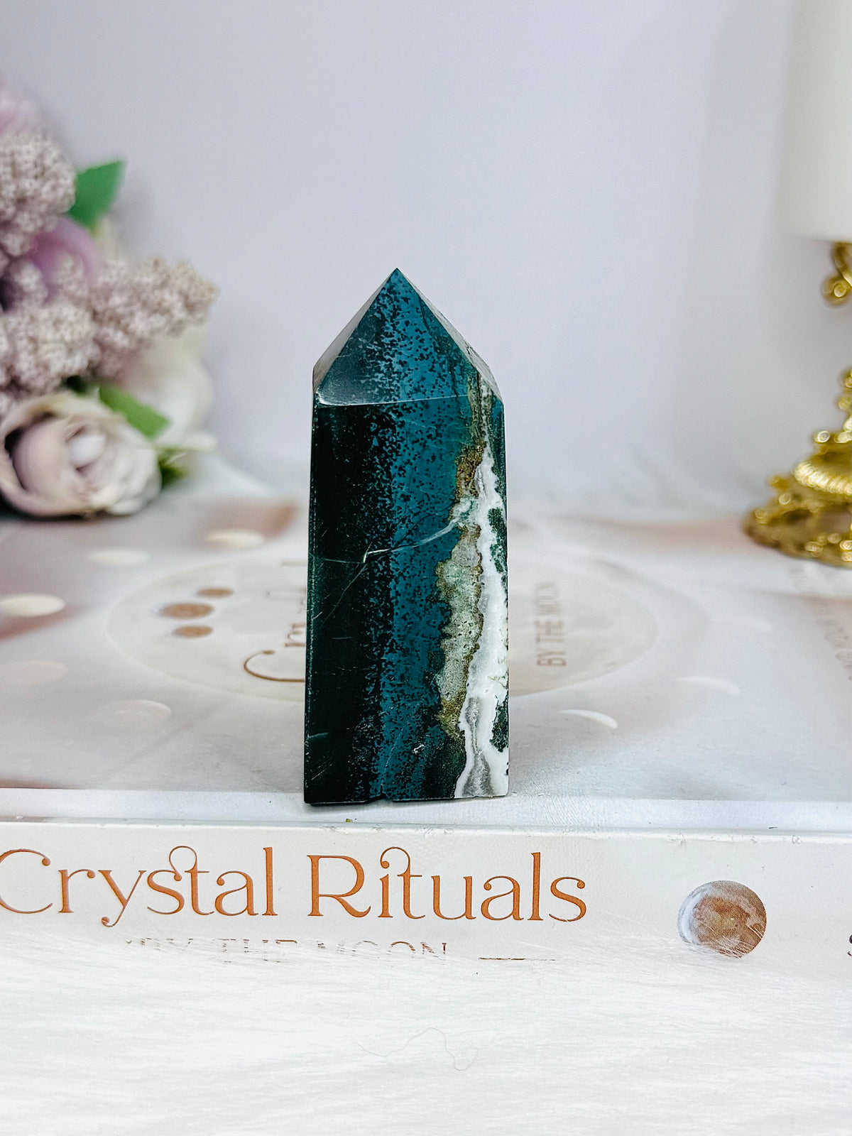Green Unicorn Jasper Tower 7cm