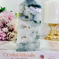Peace & Tranquility ~ Stunning 481gram Druzy Moss Agate Thick Chunky Tower