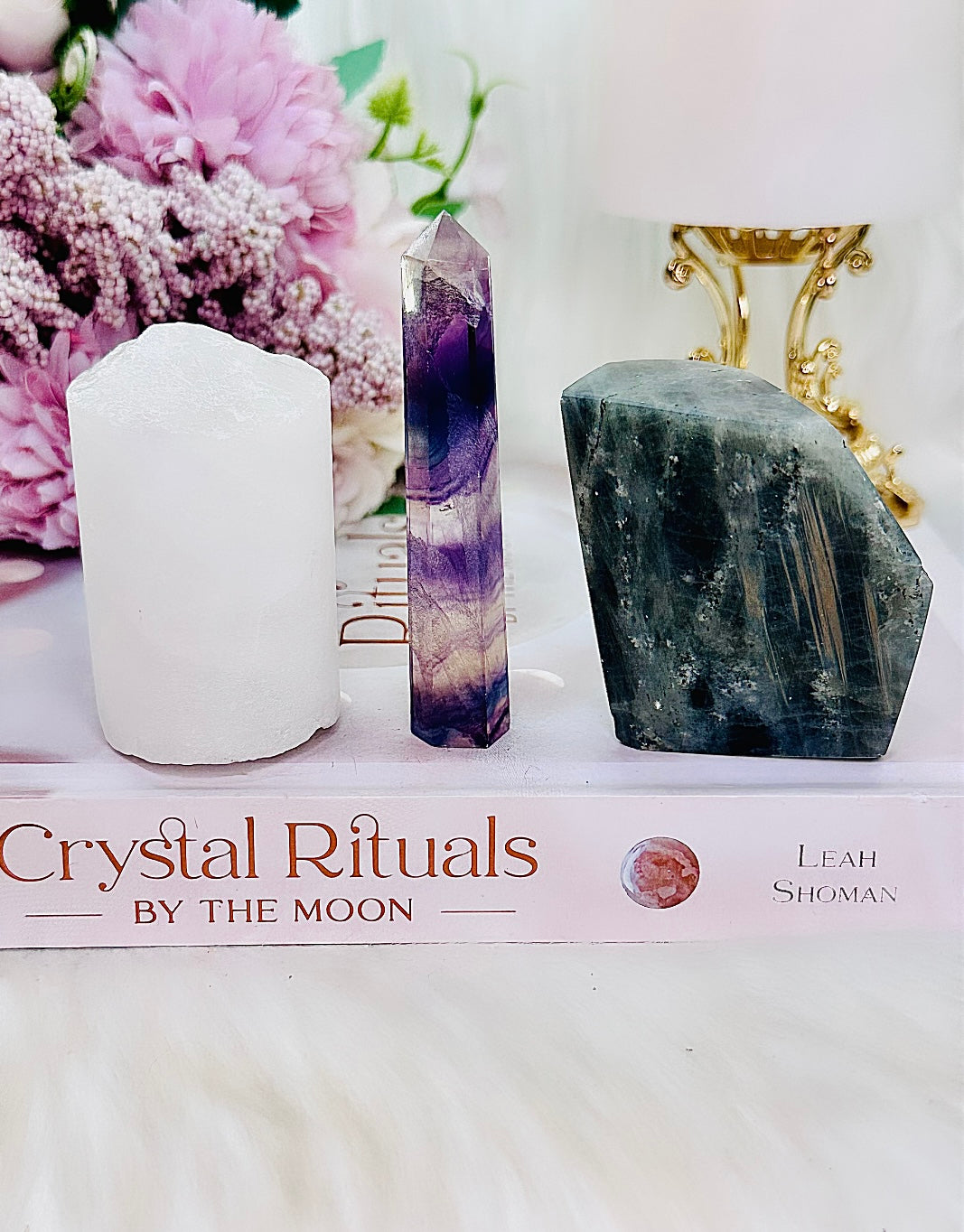 Absolutely Beautiful Set ~ Clear Quartz Crystal Core, Purple Fluorite Tower & Labradorite Freeform