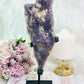 Amazing Large Tall 30cm (Inc Stand) Flower Amethyst | Zeolite Slab on Stand From Brazil