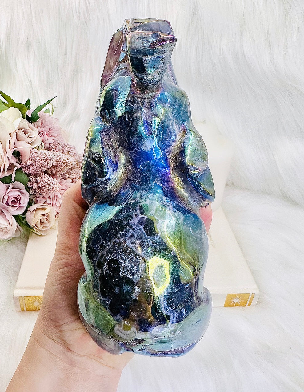 ⚜️ SALE ⚜️Fabulous Statement Piece !!!! Stunning Huge 1.34KG Chunky Angel Aura Dream Amethyst Elephant Carved To Perfection