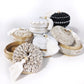 Gorgeous Set of 6 Decorative Shell Coastal Boho Baskets