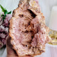 Large 904gram Pink Amethyst Druzy Geode On Stand From Brazil
