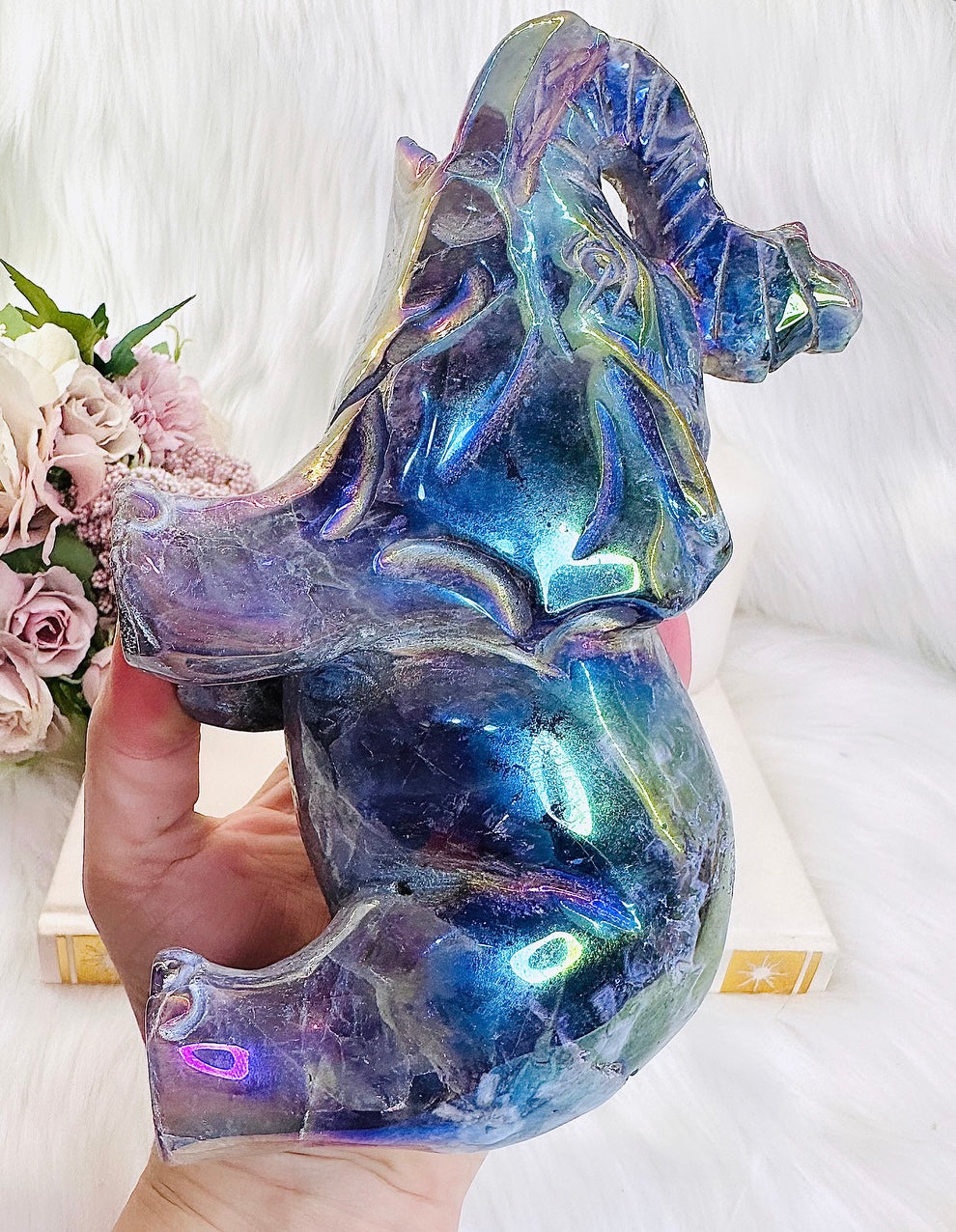 ⚜️ SALE ⚜️Fabulous Statement Piece !!!! Stunning Huge 1.34KG Chunky Angel Aura Dream Amethyst Elephant Carved To Perfection