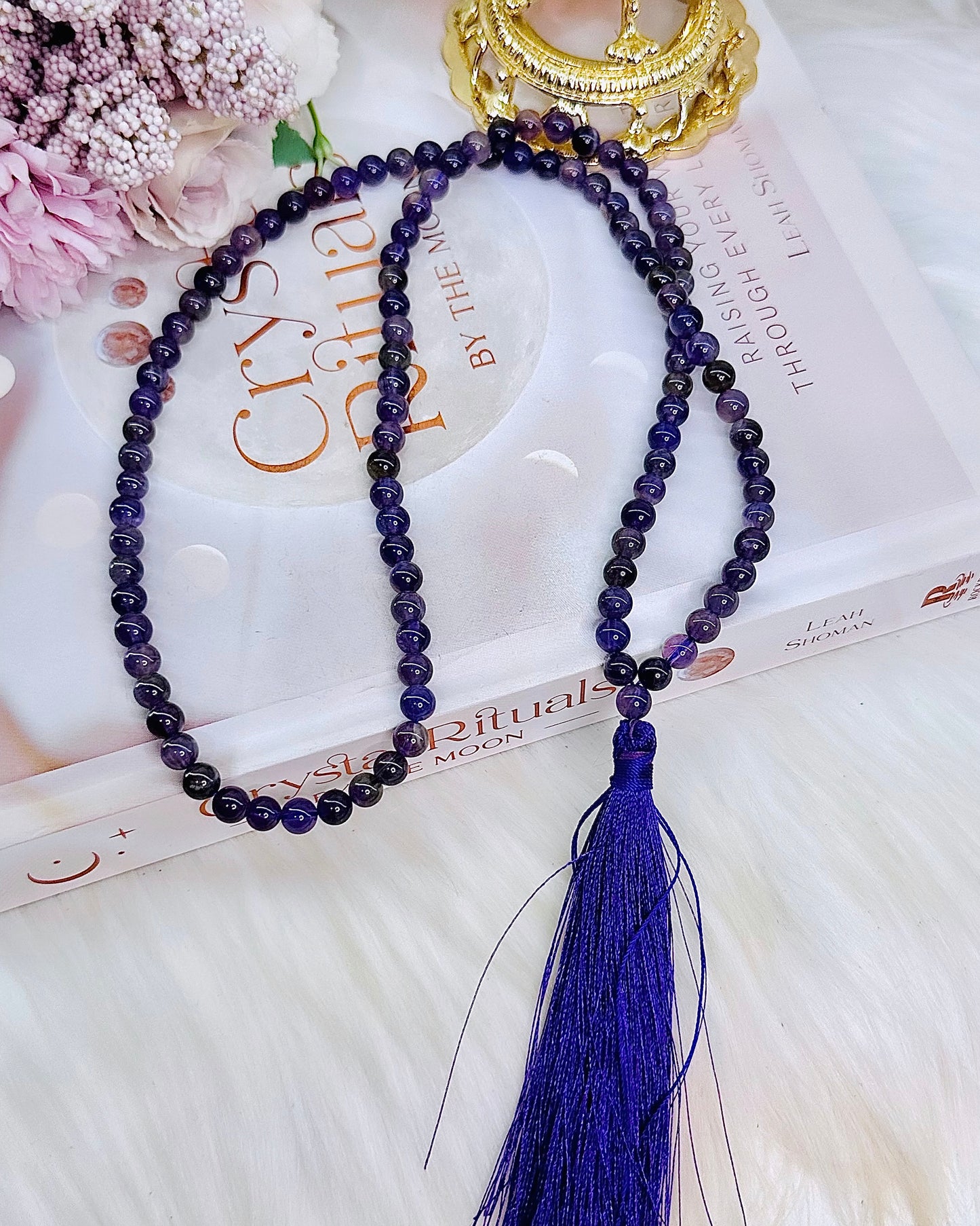 Connection To The Divine ~ Stunning Amethyst Mala Beads Perfect For Pray & Meditation