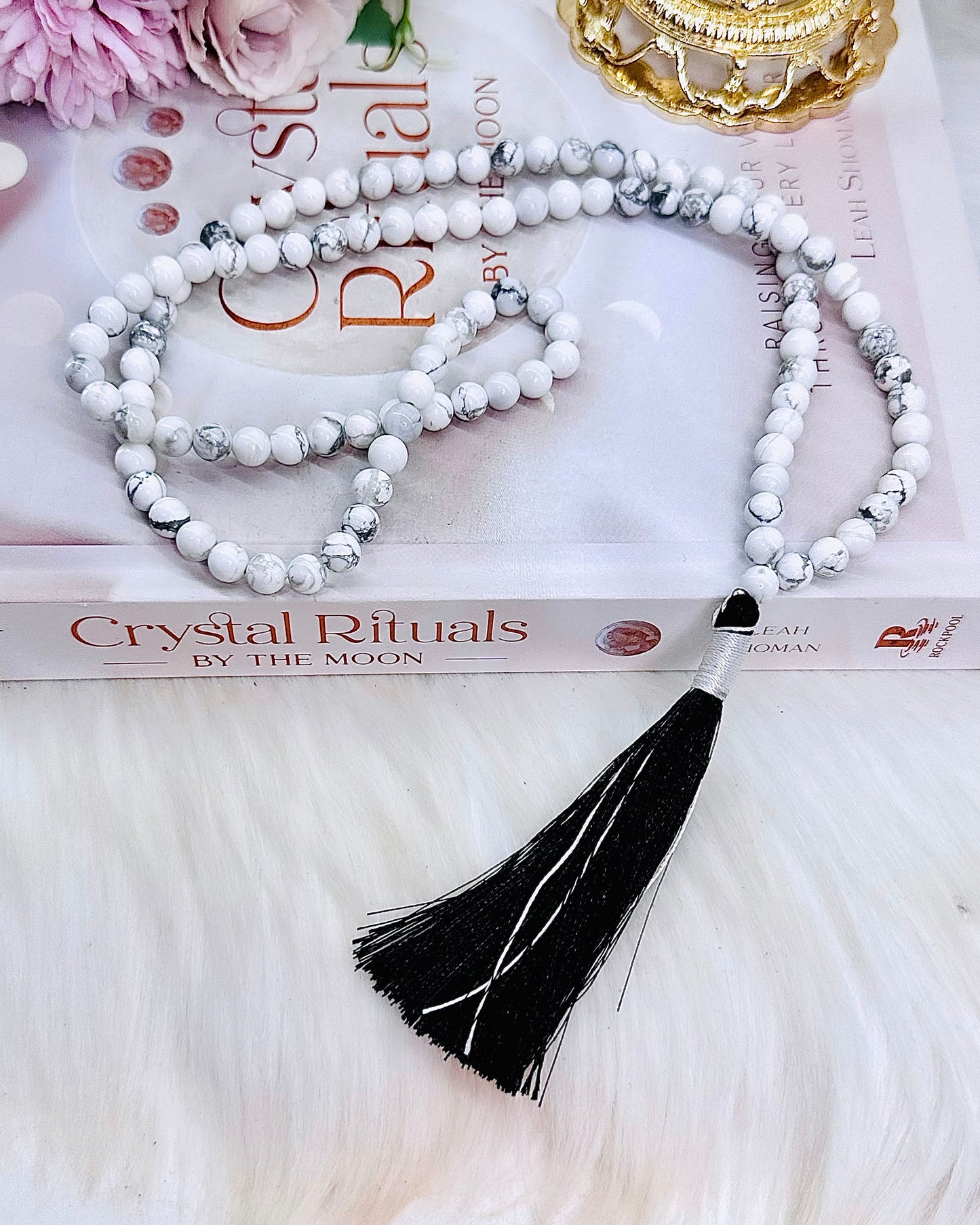 Connection To The Divine ~ Stunning Howlite Mala Beads Perfect For Pray & Meditation
