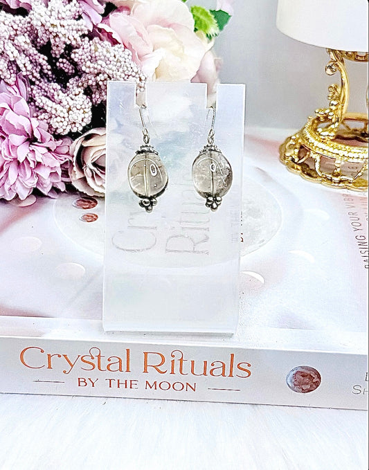 Absolutely Stunning Smokey Quartz Earrings In Gift Bag