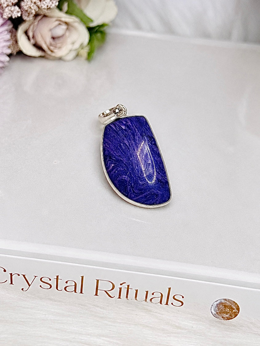 Charoite Sterling Silver Pendant