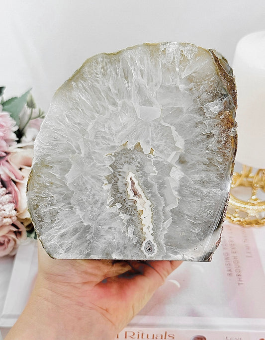 Simply Stunning!! Huge 1.66KG Druzy Agate Candle Holder An Absolutely Gorgeous Piece From Brazil