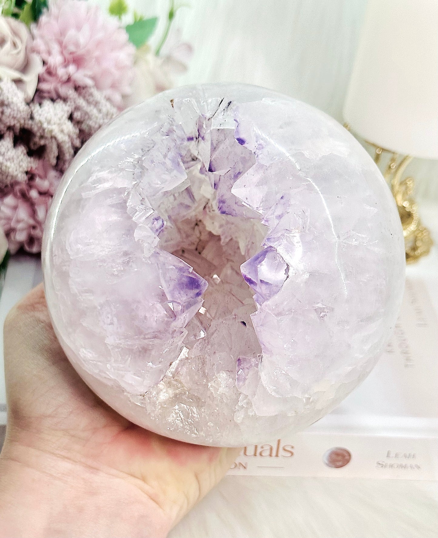 Classy & Fabulous Huge 2KG Druzy Amethyst In Quartz Sphere on Stand From Brazil ~ An Absolute Masterpiece