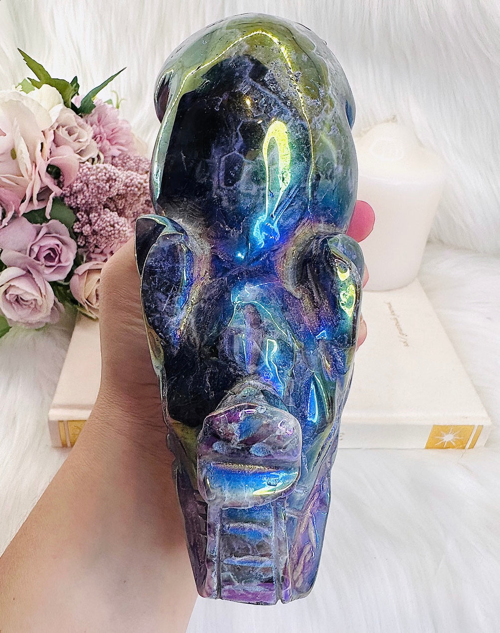 ⚜️ SALE ⚜️Fabulous Statement Piece !!!! Stunning Huge 1.34KG Chunky Angel Aura Dream Amethyst Elephant Carved To Perfection