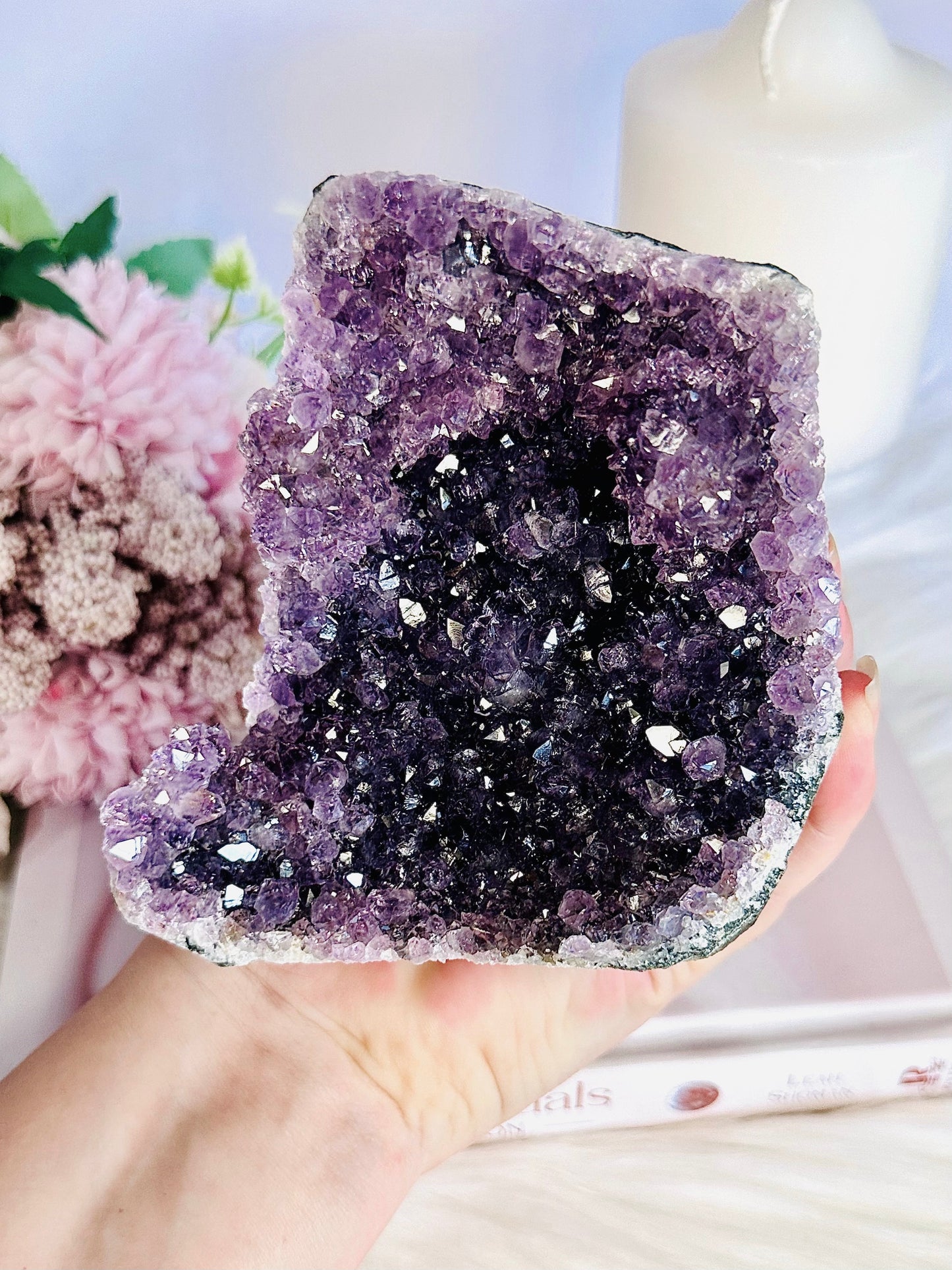 Super Glam 663gram Amethyst Base Cut Cluster From Brazil 11.5cm