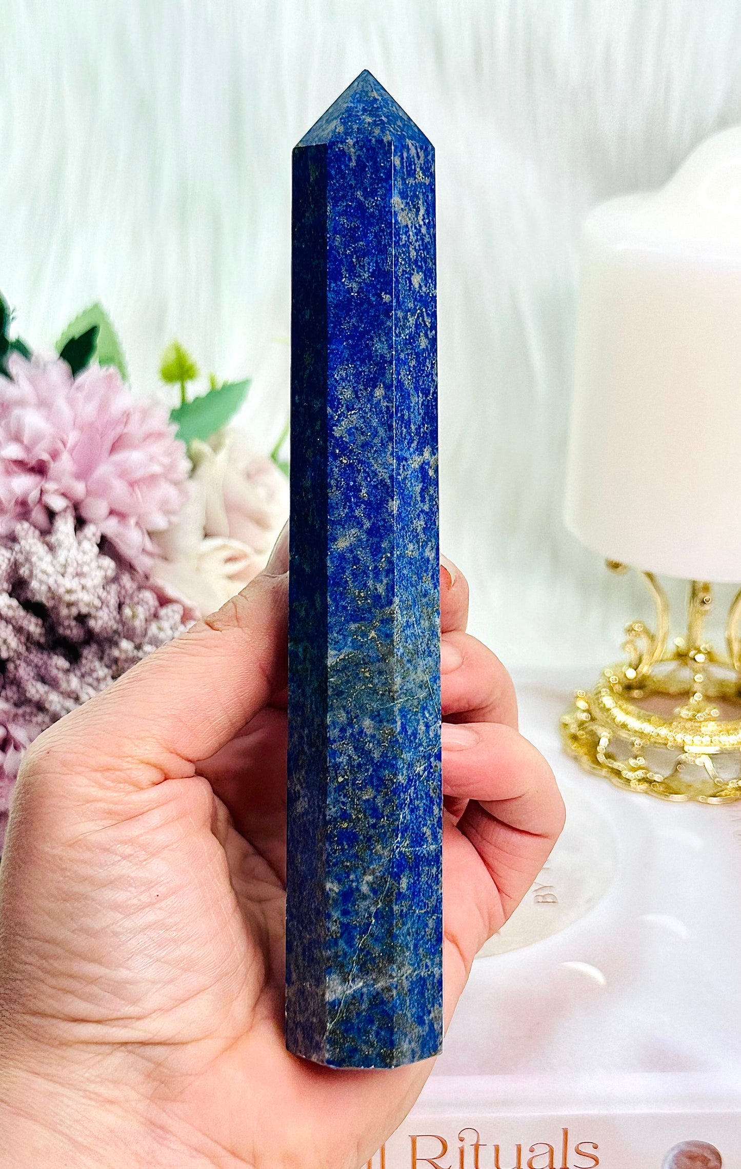 Stunning Tall 16cm Uniquely Cut Lapis Lazuli Tower