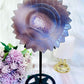 WOW!! Absolutely Phenomenal Gorgeous Large Amethyst Druzy Agate Sunflower Carving On Stand - 781grams 27cm Tall