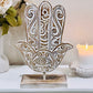 Incredible Large Boho Coastal Hamsa Hand White Wash Natural Wood Hand 38cm x 25cm