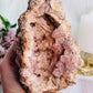 Large 904gram Pink Amethyst Druzy Geode On Stand From Brazil