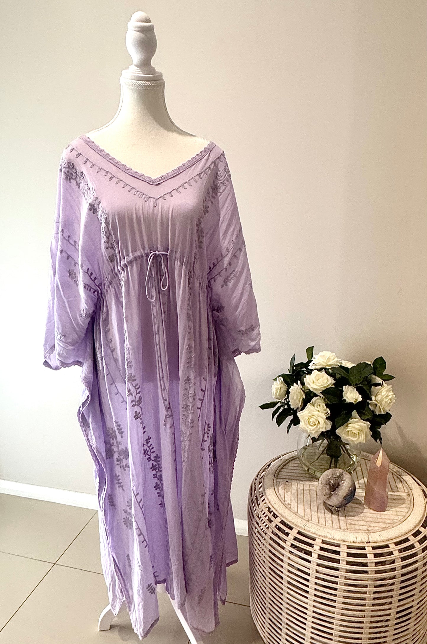 Tree Of Life Boho Lilac Kaftan One Size FREE LOVE