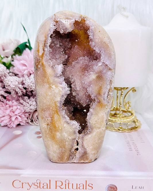 Classy & Absolutely Fabulous Large 17cm 883gram Pink Amethyst Druzy Freeform From Uruguay