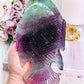 WOWWW!!!! Absolutely Magnificent Huge 23cm 784gram Carved Perfection Stunning Rainbow Fluorite Fish ~ What A Masterpiece