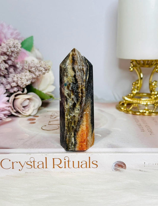 Chunky Sunstone X Blue Apatite Tower