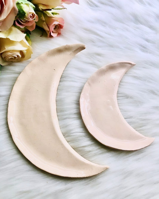 Small 11cm Handmade Ceramic Moon Dishes By Florence and Folk