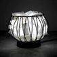 Gorgeous Large Rough Selenite LED Lamp In Black Wire Basket 2.7KG 18cm